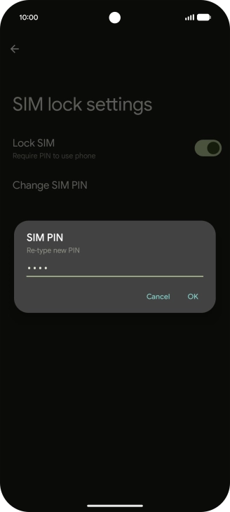 Key in the new PIN again and press OK. Key in the new PIN again and press OK.