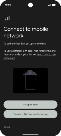 Press Set up an eSIM.