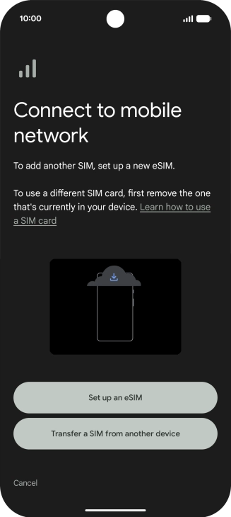 Press Set up an eSIM.