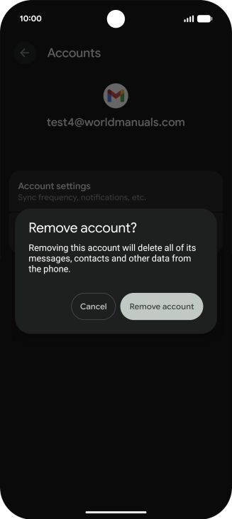 Press Remove account. Press Remove account.