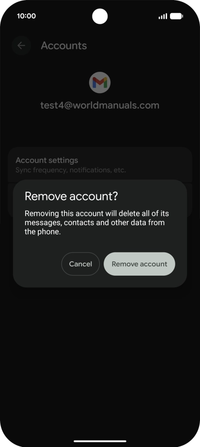 Press Remove account. Press Remove account.