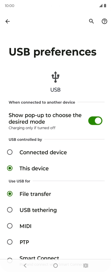 Press File transfer. Press File transfer.