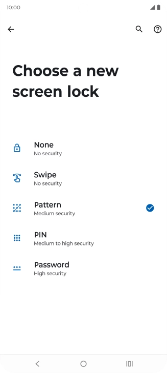 Press None and key in the additional phone lock code you created earlier. Press None and key in the additional phone lock code you created earlier.