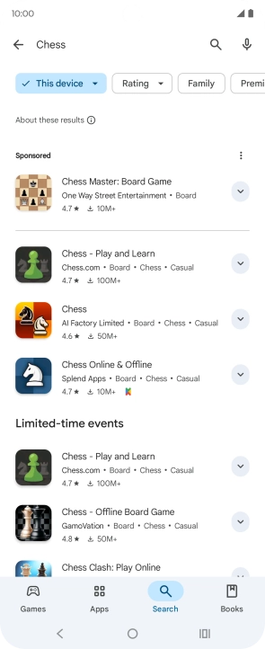 Press the required app. Press the required app.