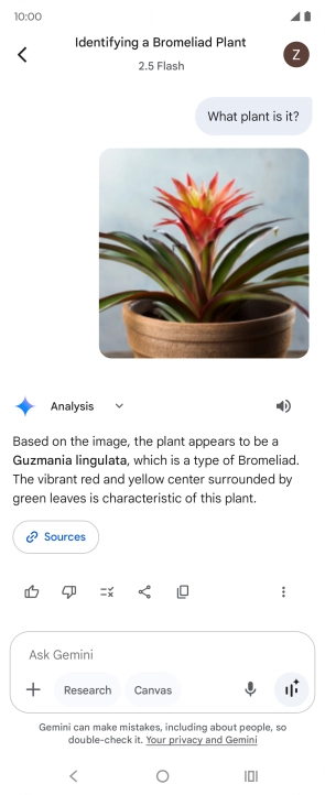 Follow the instructions on the screen to type or speak the required question. You can also attach pictures or documents and ask questions to them. Follow the instructions on the screen to type or speak the required question. You can also attach pictures or documents and ask questions to them.