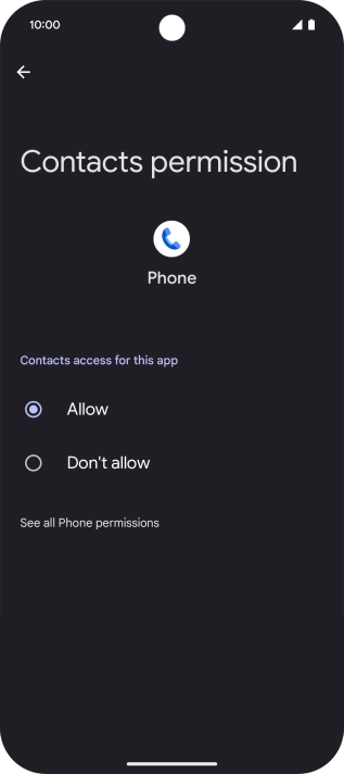 Press the required setting.