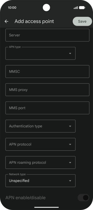 Press the drop down list next to 