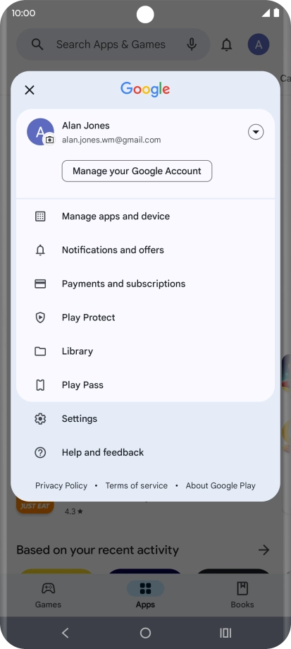 Press Manage apps and device.