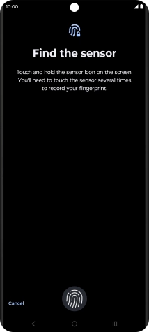 Follow the instructions on the screen to create the phone lock code using your fingerprint. Follow the instructions on the screen to create the phone lock code using your fingerprint.