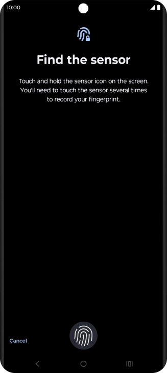 Follow the instructions on the screen to create the phone lock code using your fingerprint. Follow the instructions on the screen to create the phone lock code using your fingerprint.