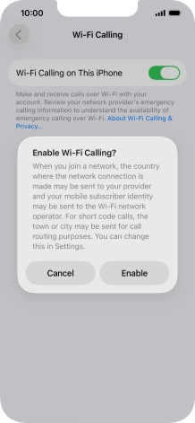 If you turn on the function, press Enable. If you turn on the function, press Enable.