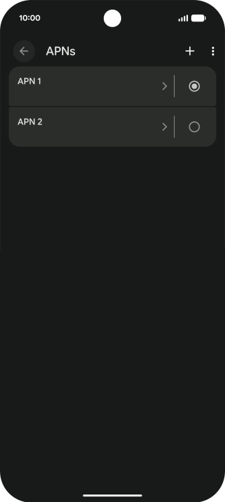 Press the field next to the data connection to activate it. Press the field next to the data connection to activate it.