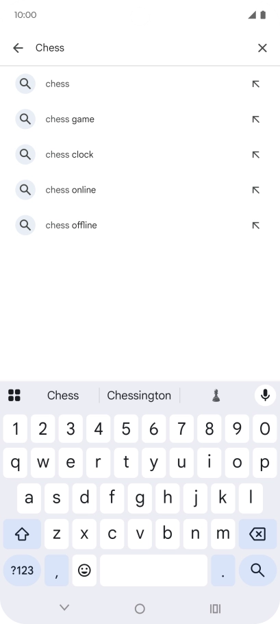 Key in the name or subject of the required app and press the search icon.