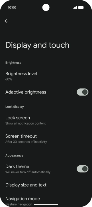 Press the indicator next to 