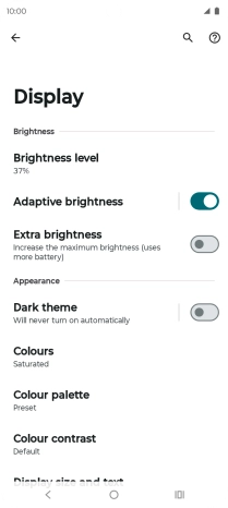 Press Brightness level.