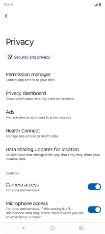 Press Permission manager.