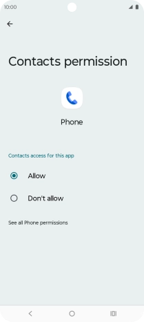 Press the required setting.