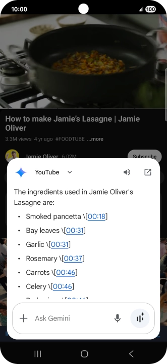 The answer from Gemini to your question is displayed.