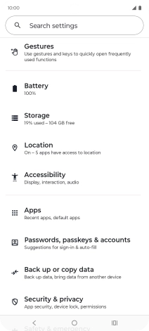 Press Security & privacy.