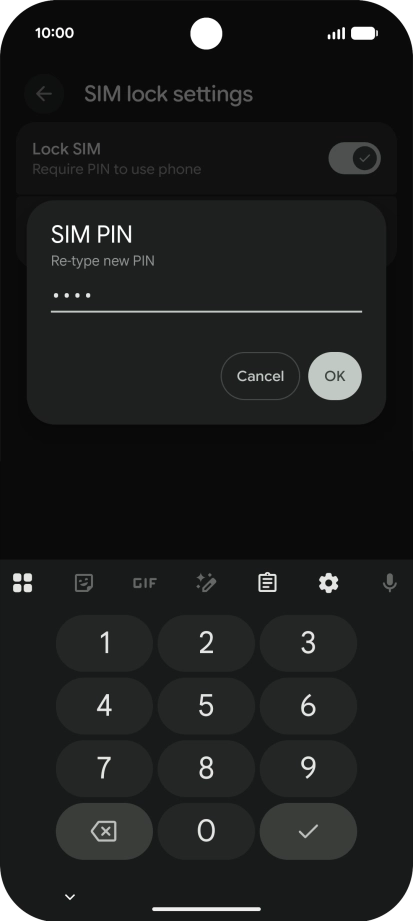 Key in the new PIN again and press OK. Key in the new PIN again and press OK.