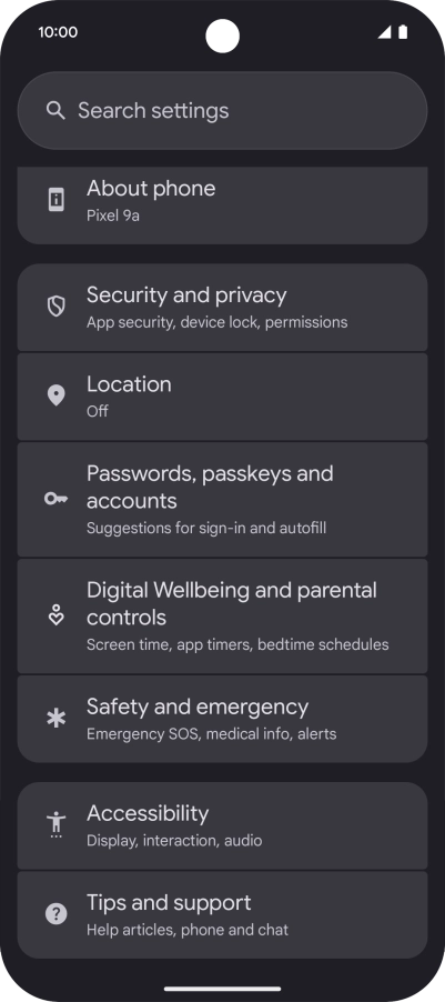 Press Accessibility.