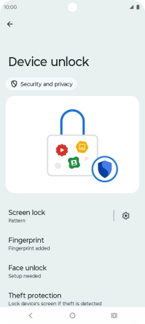 Press Screen lock and key in the additional phone lock code you created earlier.
