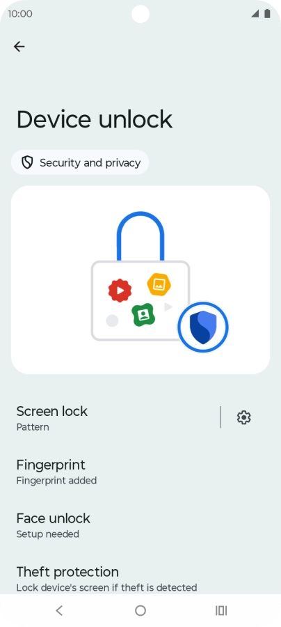 Press Screen lock and key in the additional phone lock code you created earlier.