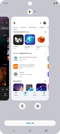 To end one running application, slide your finger upwards on the required application.