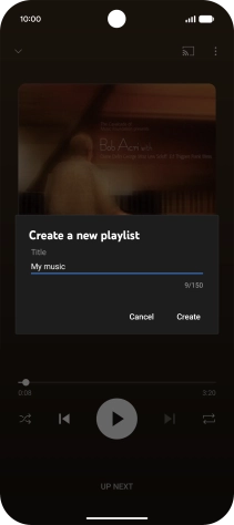 Key in a name for the playlist and press Create.