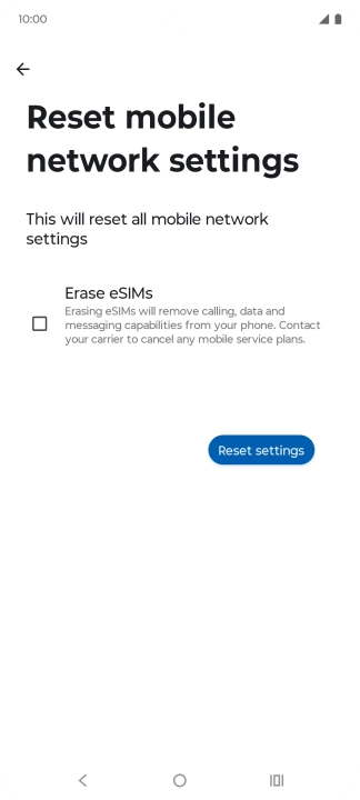 Press Reset settings.