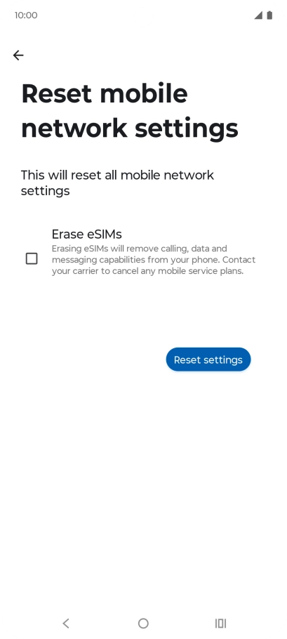 Press Reset settings.