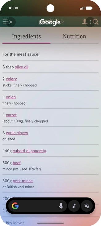 Press the translate icon. Press the translate icon.