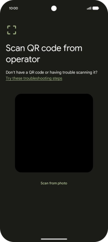 Place the QR code you've received inside the phone camera frame to scan the code. Your eSIM is transferred to your new phone over the internet.