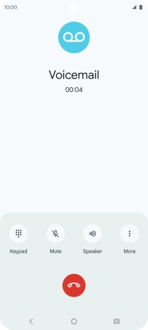 Press the end call icon.