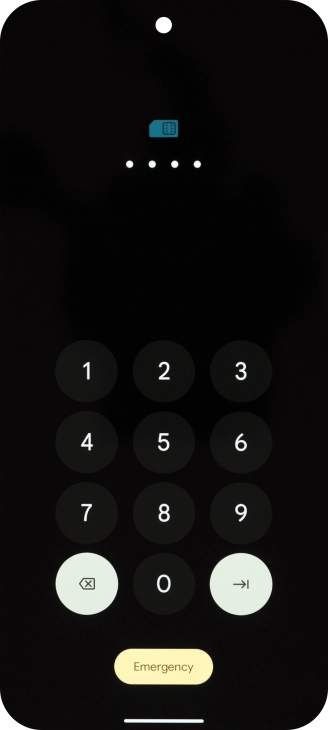 If your SIM is locked, key in your PIN and press arrow right.
