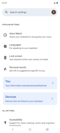 Press Voice Match and follow the instructions on the screen to turn automatic activation of Google Assistant on or off.