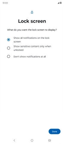 Press the required setting. Press the required setting.