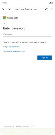 Press Password and key in the password for your email account. Press Password and key in the password for your email account.