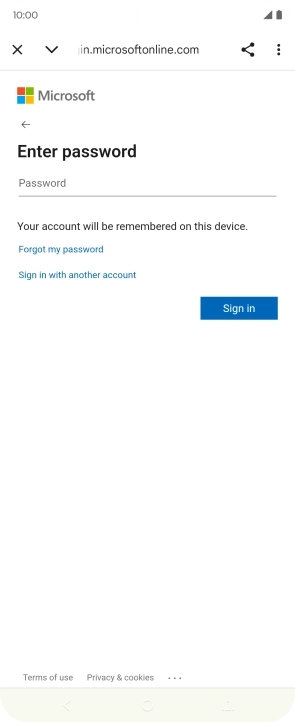 Press Password and key in the password for your email account. Press Password and key in the password for your email account.