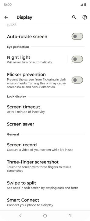 Press Screen timeout. Press Screen timeout.