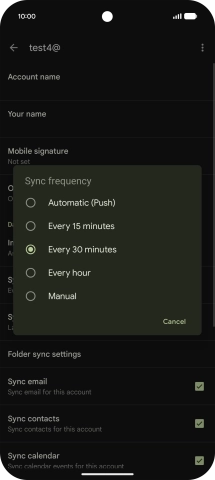 Press the required setting. Press the required setting.