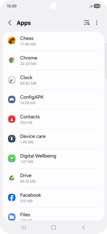 Press the required app.