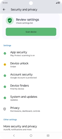 Press Device unlock. Press Device unlock.