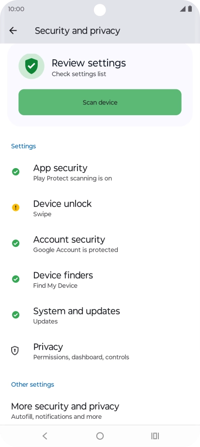 Press Device unlock. Press Device unlock.