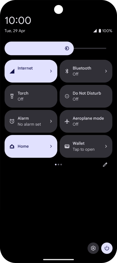 Press the settings icon.