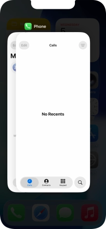 Slide upwards on the required application to end it.