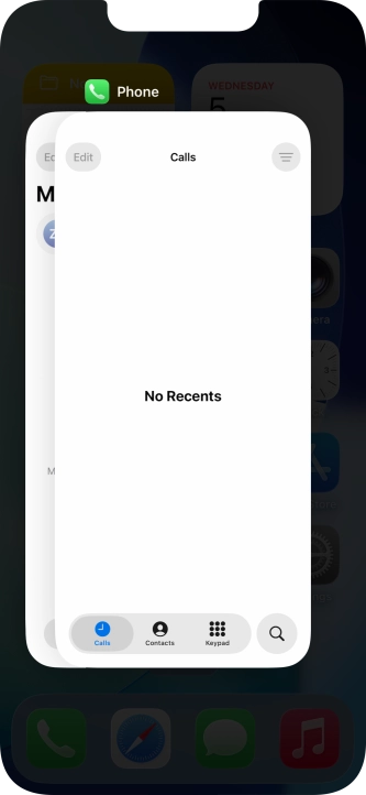 Slide upwards on the required application to end it.
