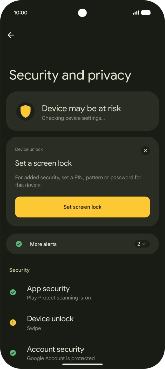 Press Device unlock.