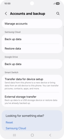 Press Manage accounts.