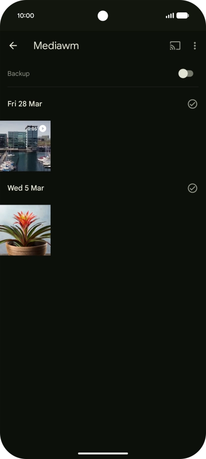 Press and hold any picture or video. Press and hold any picture or video.